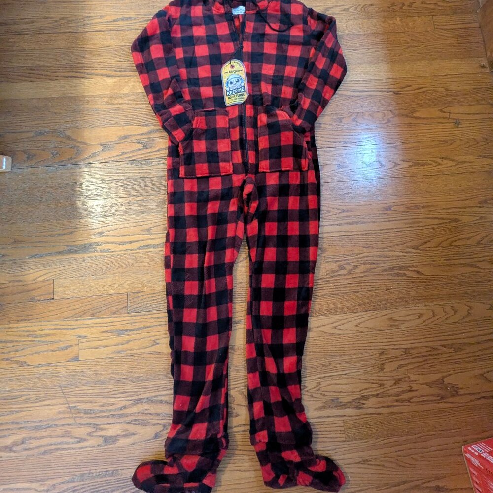 NWT: Red/Black Buffalo Checked Womens Onsie - Size Medium - Picture 2 of 10